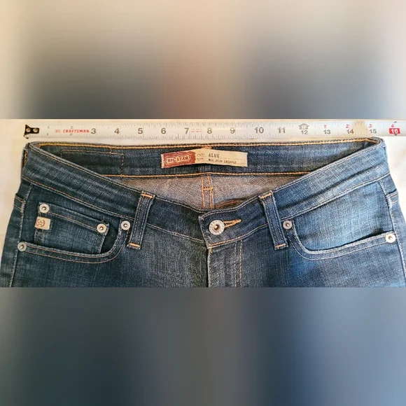 Big Star Alex Skinny Jeans Women's 27 Dark Wash Blue Stretch Denim Mid Rise Pant - Picture 7 of 13